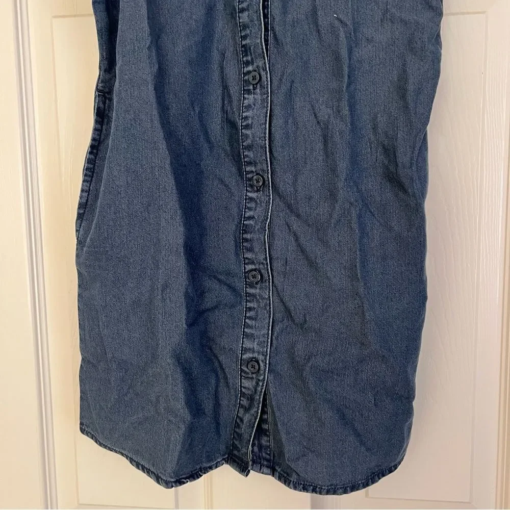 Silver Jeans  Co Dark Blue Denim Shirt Dress Girls Medium 10/12 NEW MSRP $47